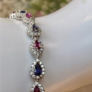 6.42ct Tanzanite & Garnet Silver 925 bracelet